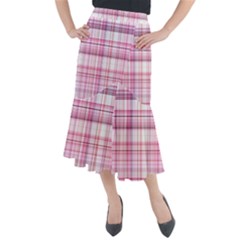 Pink Madras Plaid Midi Mermaid Skirt by SpinnyChairDesigns