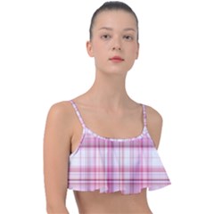 Pink Madras Plaid Frill Bikini Top by SpinnyChairDesigns