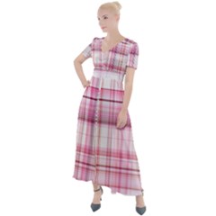 Pink Madras Plaid Button Up Short Sleeve Maxi Dress by SpinnyChairDesigns