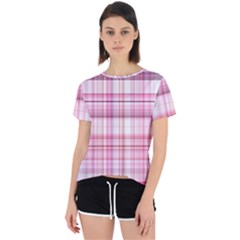 Pink Madras Plaid Open Back Sport Tee by SpinnyChairDesigns