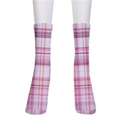 Pink Madras Plaid Men s Crew Socks by SpinnyChairDesigns