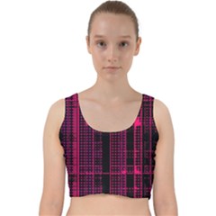 Pink Black Punk Plaid Velvet Racer Back Crop Top by SpinnyChairDesigns