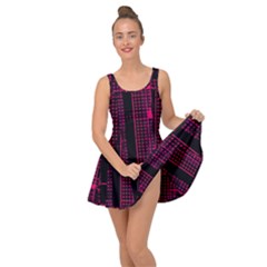 Pink Black Punk Plaid Inside Out Casual Dress by SpinnyChairDesigns