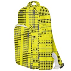 Black Yellow Punk Plaid Double Compartment Backpack by SpinnyChairDesigns