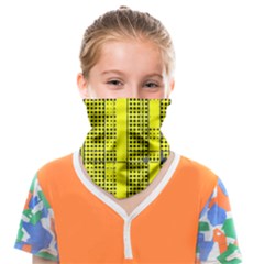 Black Yellow Punk Plaid Face Covering Bandana (kids) by SpinnyChairDesigns