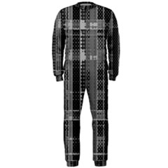 Black Punk Plaid Onepiece Jumpsuit (men)  by SpinnyChairDesigns