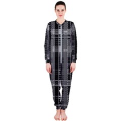 Black Punk Plaid Onepiece Jumpsuit (ladies)  by SpinnyChairDesigns