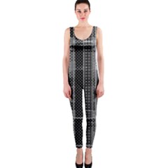 Black Punk Plaid One Piece Catsuit by SpinnyChairDesigns