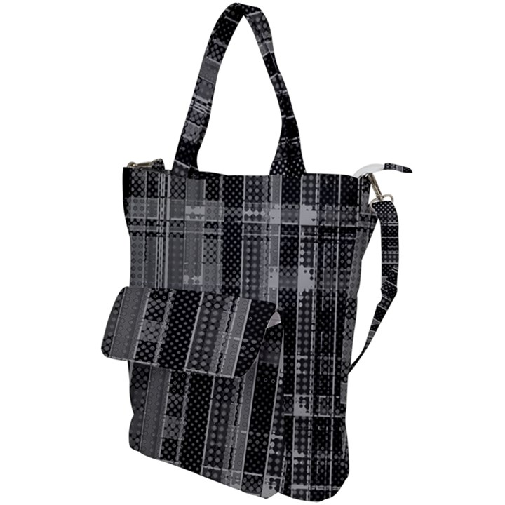 Black Punk Plaid Shoulder Tote Bag