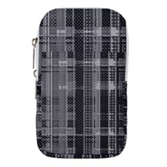 Black Punk Plaid Waist Pouch (small) by SpinnyChairDesigns