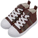 Rust Brown Grunge Plaid Kids  Mid-Top Canvas Sneakers View2