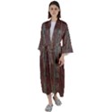 Rust Brown Grunge Plaid Maxi Satin Kimono View1