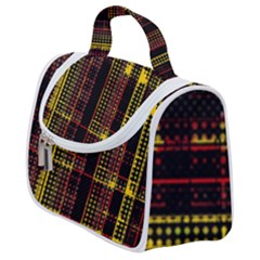 Red Yellow Black Punk Plaid Satchel Handbag by SpinnyChairDesigns