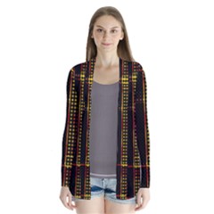 Red Yellow Black Punk Plaid Drape Collar Cardigan by SpinnyChairDesigns