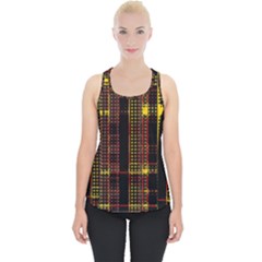 Red Yellow Black Punk Plaid Piece Up Tank Top by SpinnyChairDesigns