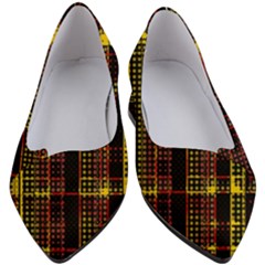 Red Yellow Black Punk Plaid Women s Block Heels  by SpinnyChairDesigns