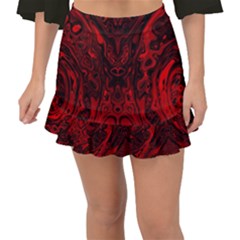 Black Magic Gothic Swirl Fishtail Mini Chiffon Skirt by SpinnyChairDesigns