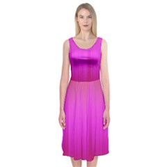 Fuchsia Ombre Color  Midi Sleeveless Dress by SpinnyChairDesigns