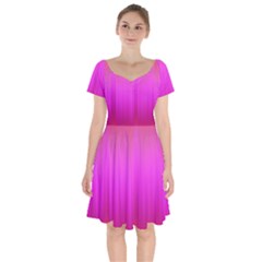 Fuchsia Ombre Color  Short Sleeve Bardot Dress by SpinnyChairDesigns