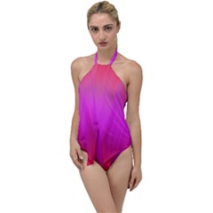 Fuchsia Ombre Color  Go With The Flow One Piece Swimsuit by SpinnyChairDesigns
