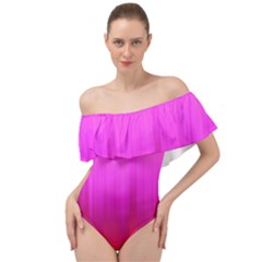 Fuchsia Ombre Color  Off Shoulder Velour Bodysuit  by SpinnyChairDesigns