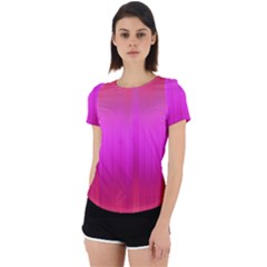 Fuchsia Ombre Color  Back Cut Out Sport Tee