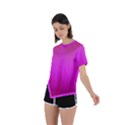 Fuchsia Ombre Color  Asymmetrical Short Sleeve Sports Tee View2