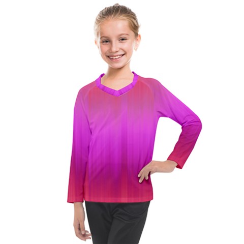 Fuchsia Ombre Color  Kids  Long Mesh Tee by SpinnyChairDesigns