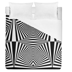 Black And White Stripes Duvet Cover (queen Size) by SpinnyChairDesigns