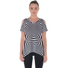 Black And White Stripes Cut Out Side Drop Tee