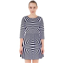 Black And White Stripes Smock Dress