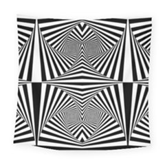 Black And White Stripes Square Tapestry (large) by SpinnyChairDesigns