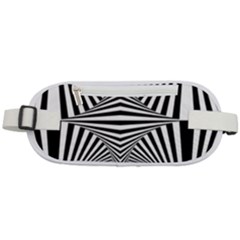 Black And White Stripes Rounded Waist Pouch