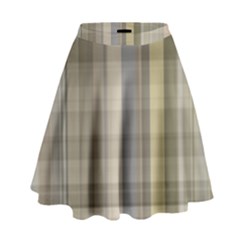 Beige Tan Madras Plaid High Waist Skirt by SpinnyChairDesigns