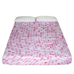 Pink And White Checkered Fitted Sheet (king Size) by SpinnyChairDesigns