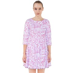 Pink And White Checkered Smock Dress by SpinnyChairDesigns