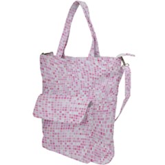 Pink And White Checkered Shoulder Tote Bag by SpinnyChairDesigns