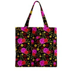 Background Rose Wallpaper Zipper Grocery Tote Bag