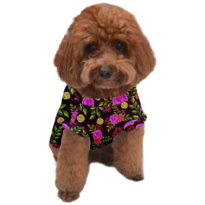 Background Rose Wallpaper Dog T-Shirt