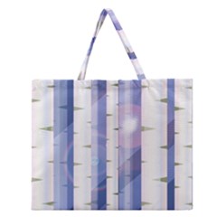 Birch Tree Forest Digital Zipper Large Tote Bag by Mariart