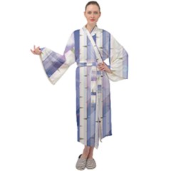 Birch Tree Forest Digital Maxi Velour Kimono by Mariart