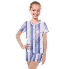 Birch Tree Forest Digital Kids  Mesh Tee And Shorts Set