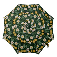 Flower Green Pattern Floral Hook Handle Umbrellas (small) by Alisyart