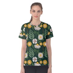 Flower Green Pattern Floral Women s Cotton Tee