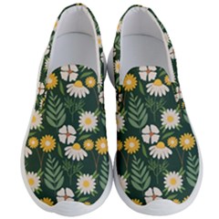 Flower Green Pattern Floral Men s Lightweight Slip Ons