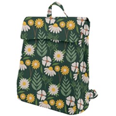Flower Green Pattern Floral Flap Top Backpack by Alisyart