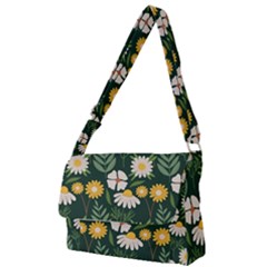 Flower Green Pattern Floral Full Print Messenger Bag (s)