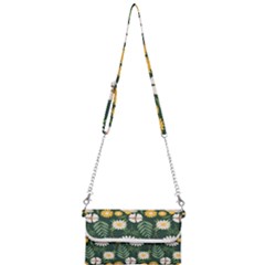 Flower Green Pattern Floral Mini Crossbody Handbag by Alisyart