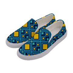 Geometric Abstract Diamond Women s Canvas Slip Ons by tmsartbazaar