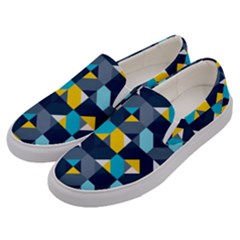 Geometric Hypnotic Shapes Men s Canvas Slip Ons by tmsartbazaar